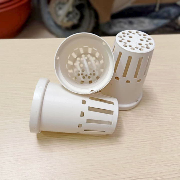 10 Rọ Nhựa Thủy Canh Trồng Loại To 70mm Cao 105mm Dùng mũi khoang 60mm