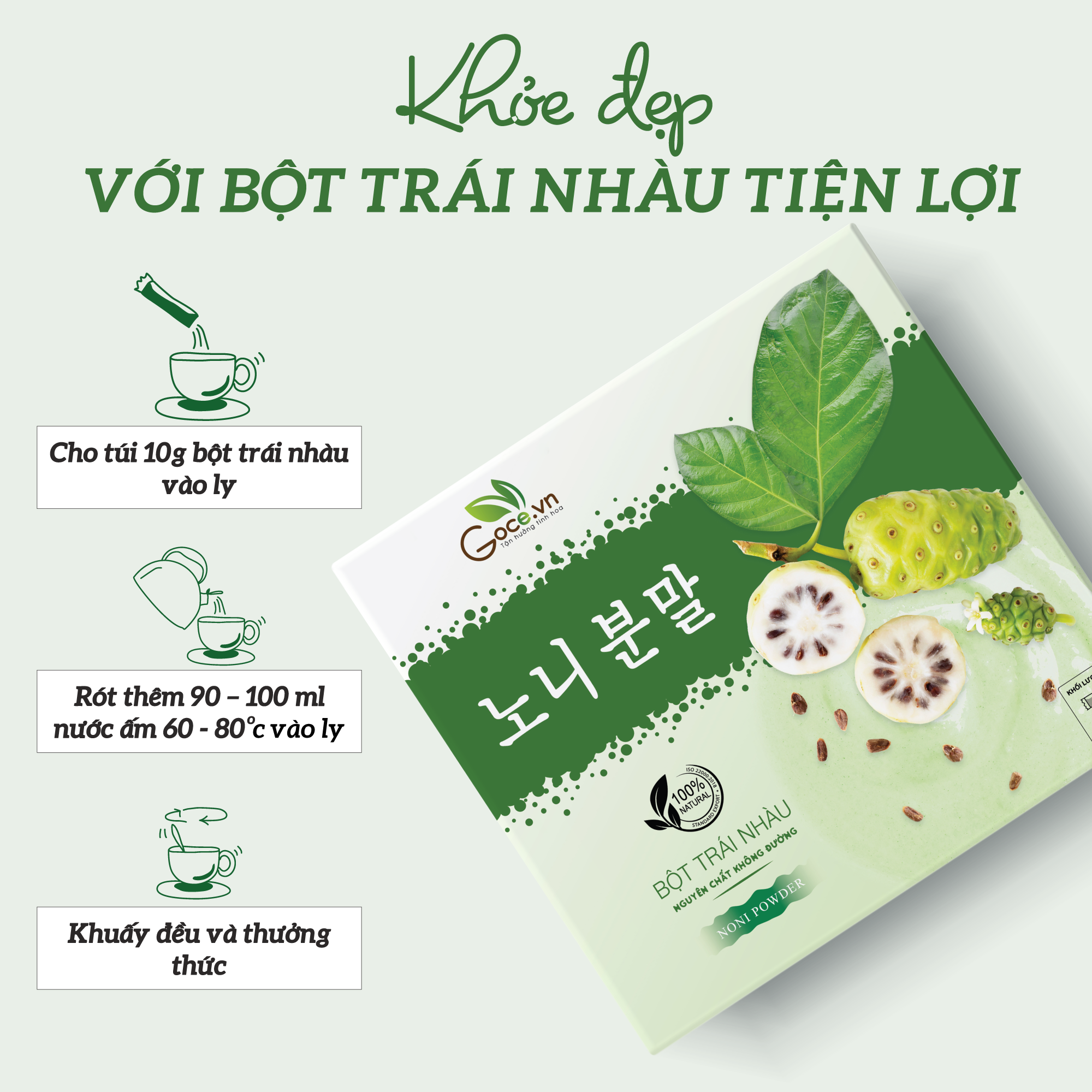 Bột trái nhàu nguyên chất Goce - 180g