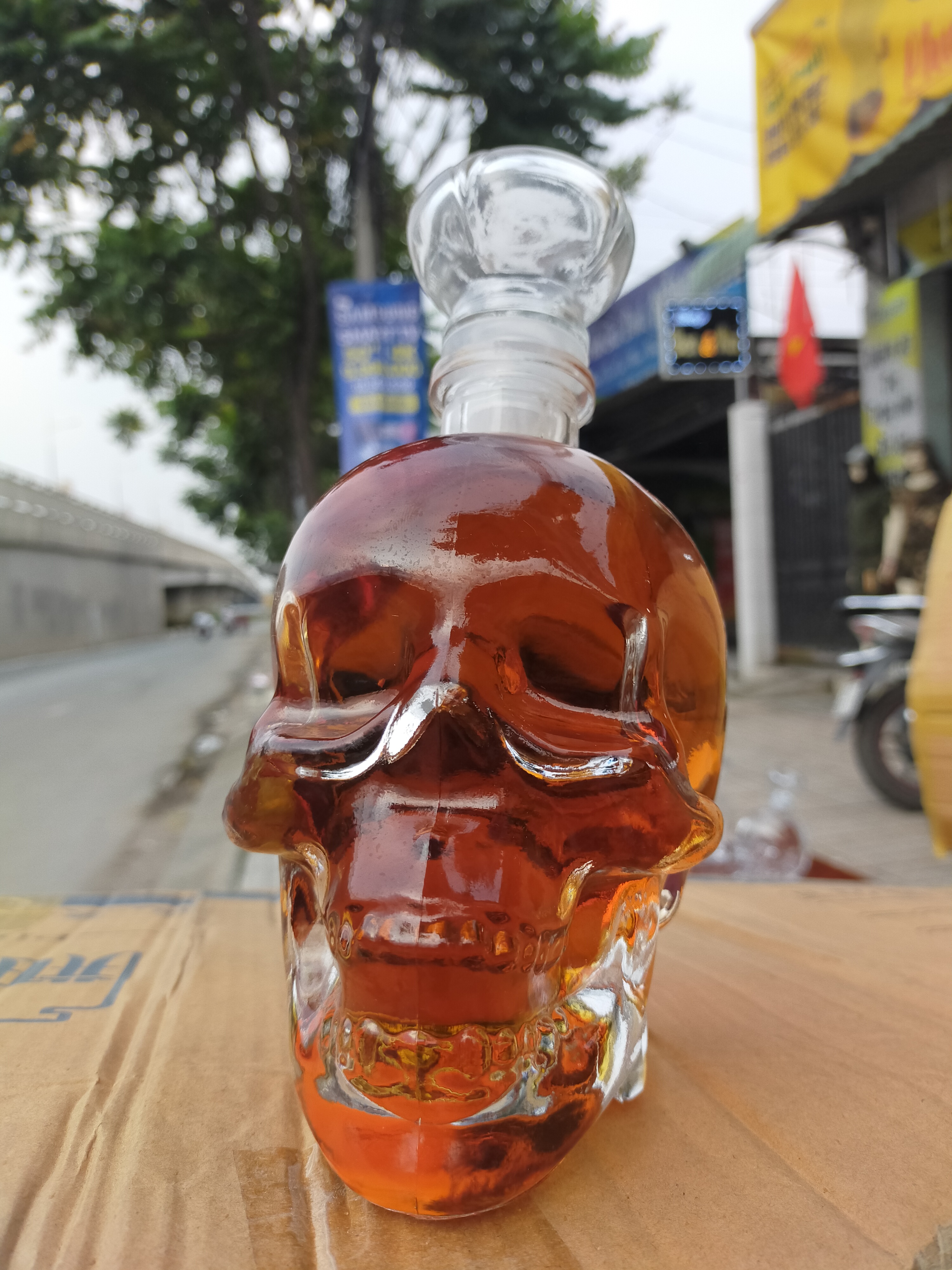 Chai thủy tinh cao cấp hình Đầu Lâu dung tích 750ml hàng độc.