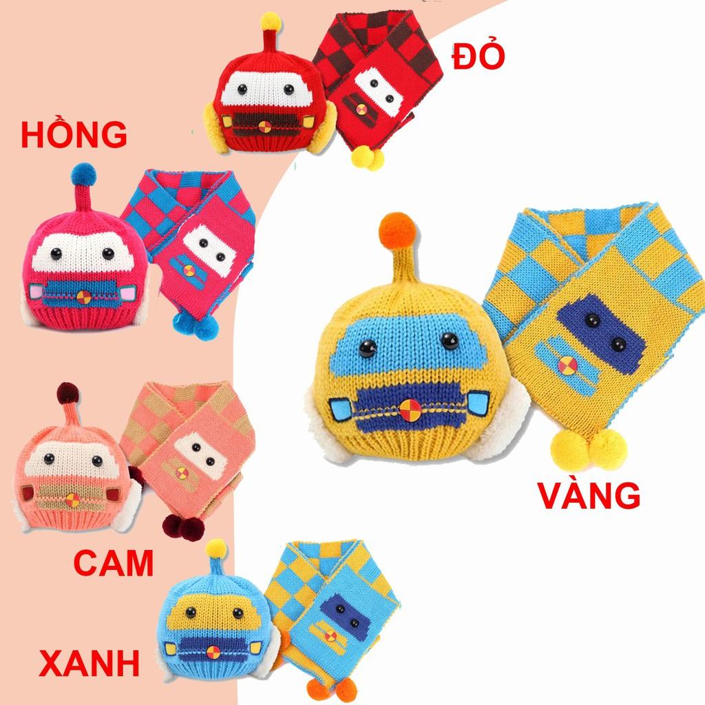 MŨ LEN VÀ KHĂN CHOÀNG CHO BÉ TRAI, BÉ GÁI dưới 3t CHI CON MAU HONG
