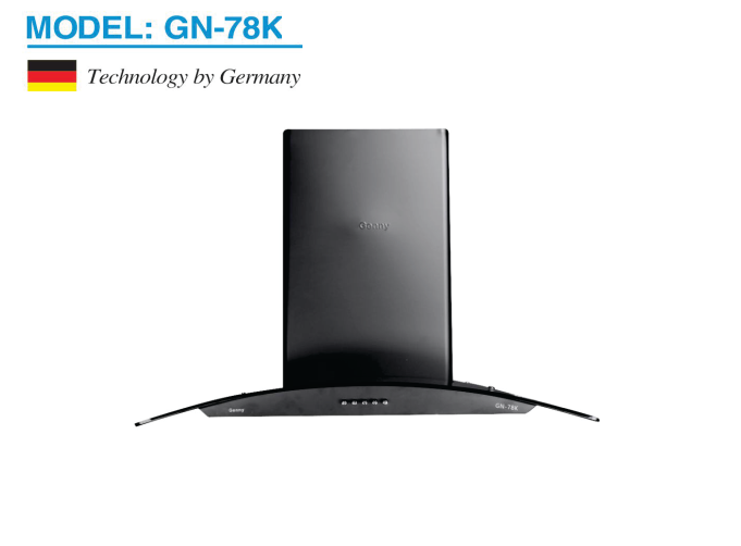 Máy hút mùi nhà bếp kính cong Genny Gn-78K Hàng Chính Hãng