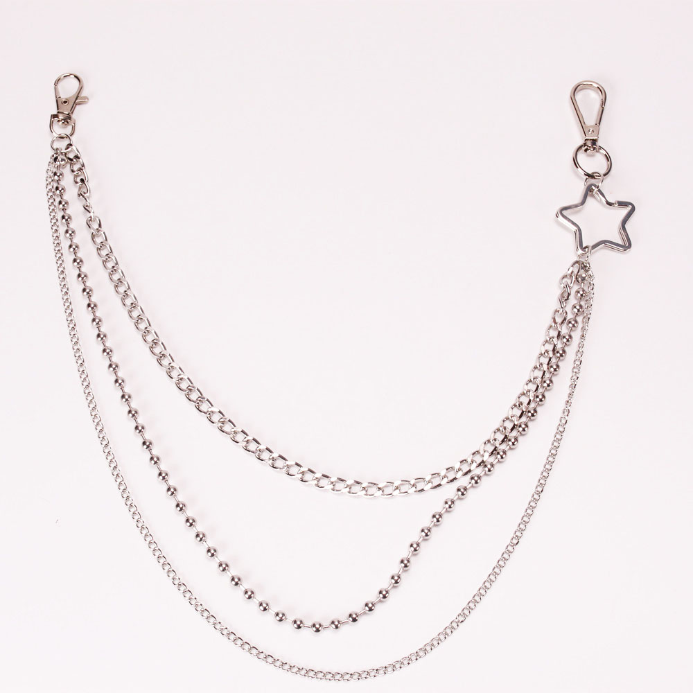 Chuỗi thắt lưng punk hip-hop  ngôi sao 5 cánh belt chain for man and woman