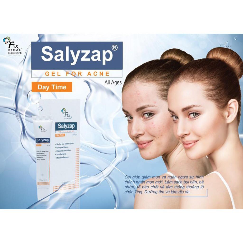 Fixderma Gel Làm Giảm Mụn Fixderma Salyzap Gel For Acne (ban ngày) (20g): giảm mụn, tẩy tế bào chết, dưỡng ẩm và dịu da