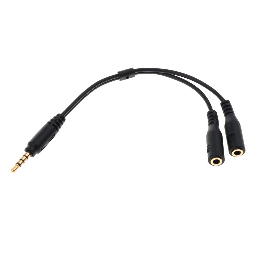 3.5mm Headphone Microphone Cable Converter Adapter 1 Male To 2 Female