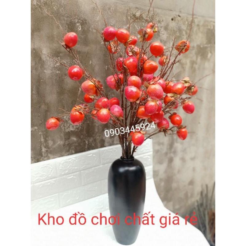 Cành quả hồng trang trí Decor dài 95cm-Cành quả giả