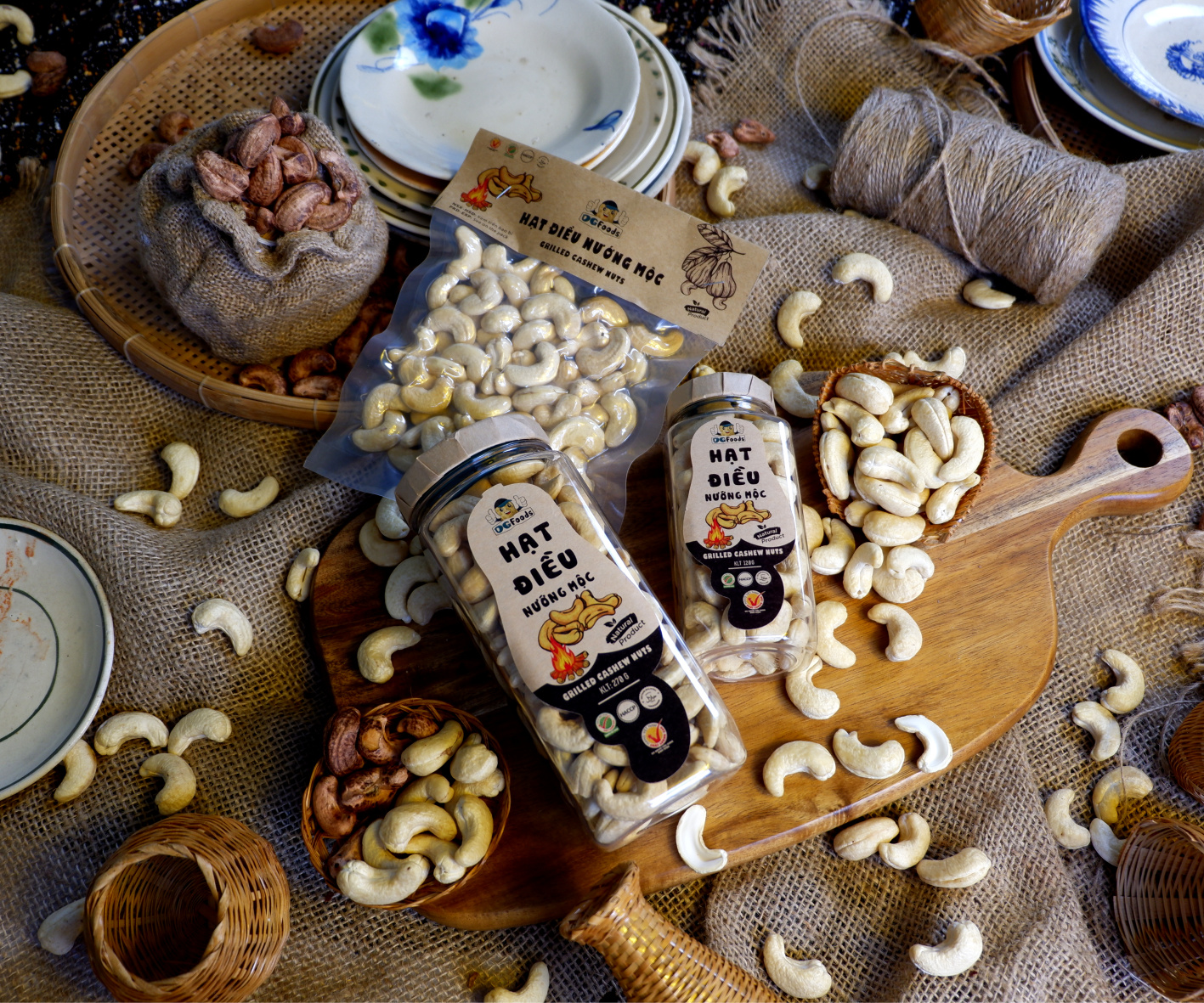 Hạt điều nướng mộc cao cấp 270g DGfoods/Rustic grilled cashew/ Ăn chay được/HVNCLC/HACCP/HALAL/hạt điều bình phước