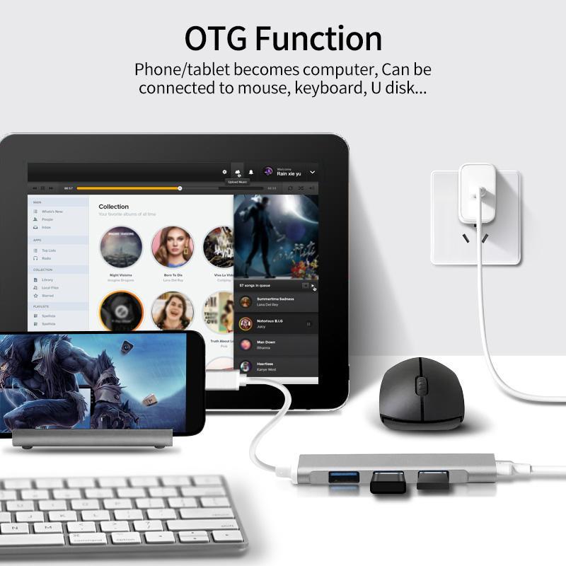 Bộ chia 4 cổng USB Type C 3.1 cho máy tính táo Ankndo