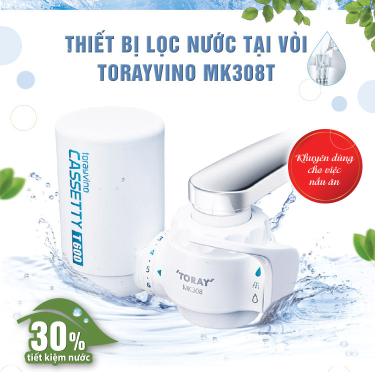 Combo Thiết Bị Lọc Nước Tại Vòi Toray Torayvino MK308T + bộ lọc thay thế Torayvino MKC.TJ
