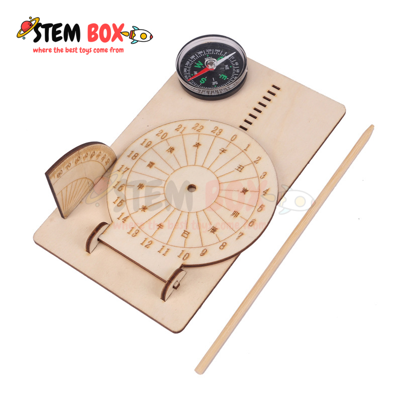 Đồ chơi khoa học tự lắp ghép mô hình đồng hồ mặt trời - Trò chơi DIY STEM BOX