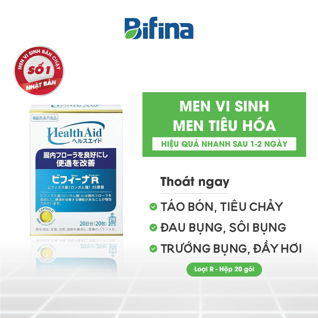 Thực Phẩm Chức Năng Men Vi Sinh Bifina Nhật Bản hỗ trợ điều trị viêm đại tràng 20 gói