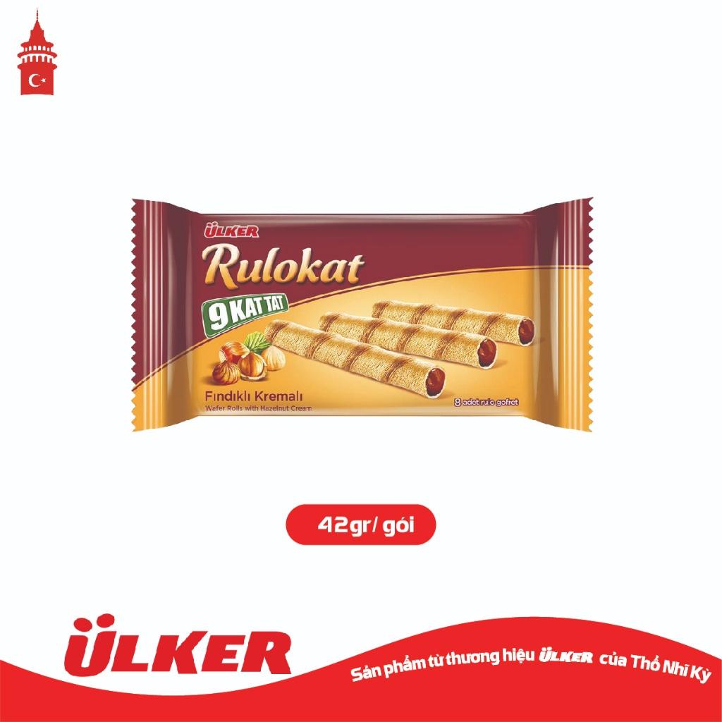 Bánh quế ULKER RULOKAT vị Sô cô la hạt phỉ 42g