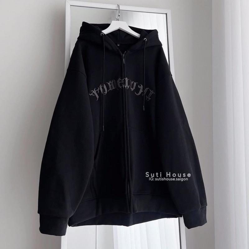 áo nỉ khóa hoodie chữ vòng đẹp cực hot in chữ siêu hot hàng mặc mát thoải mái dáng rộng unisex