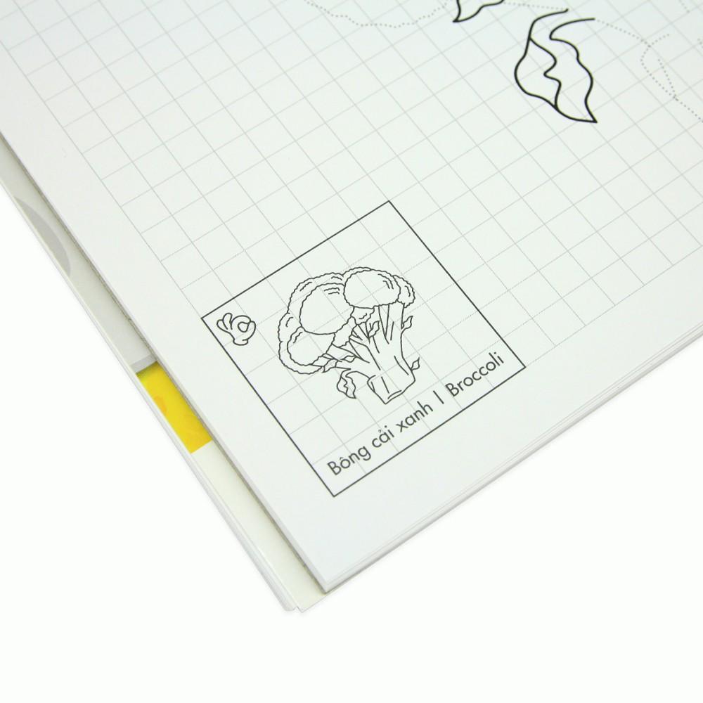 Vở tập vẽ lò xo 20 tờ A4 "Cùng bé học vẽ - Chủ đề rau, củ, quả" 7168