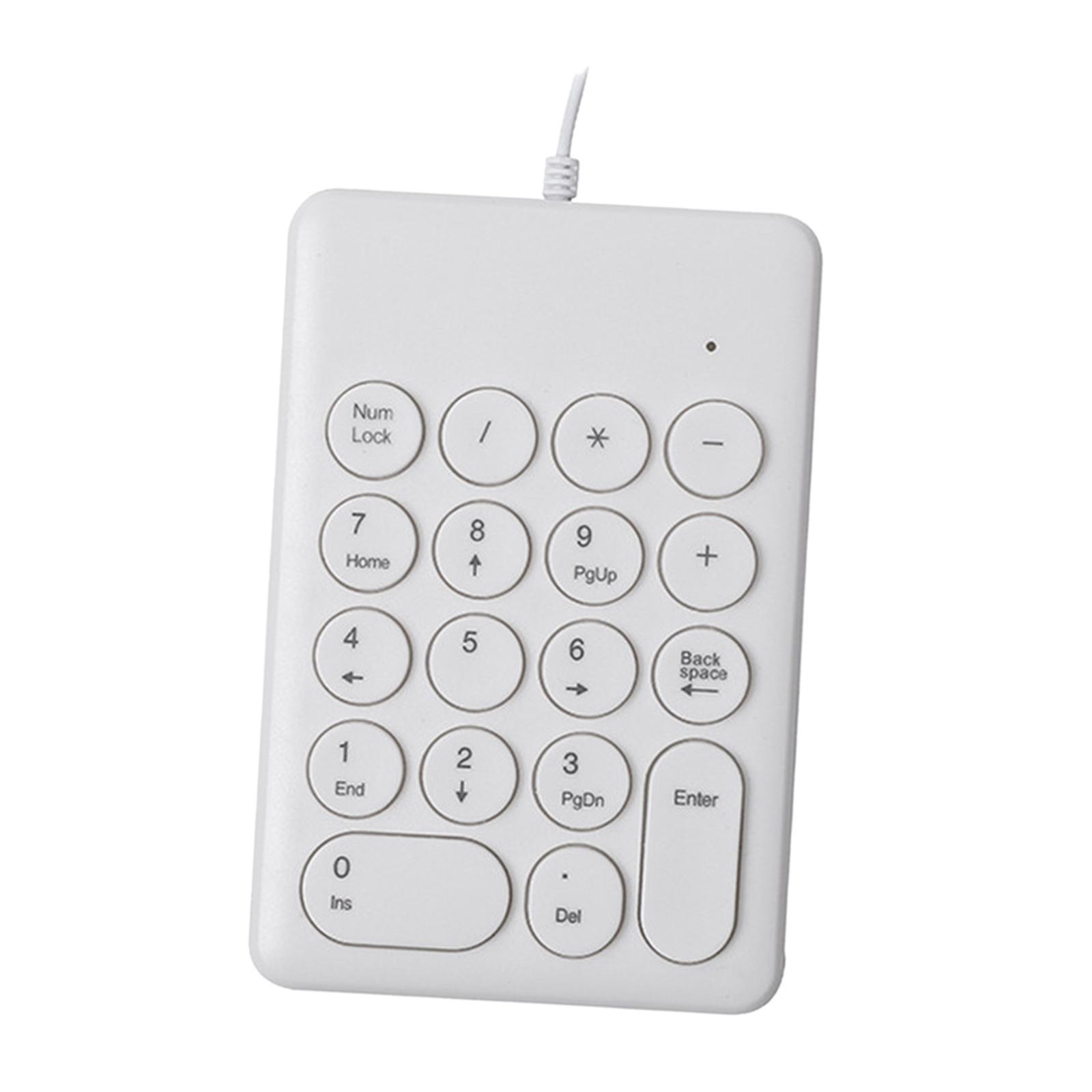 Portable Number Keyboard for Laptop Computers White