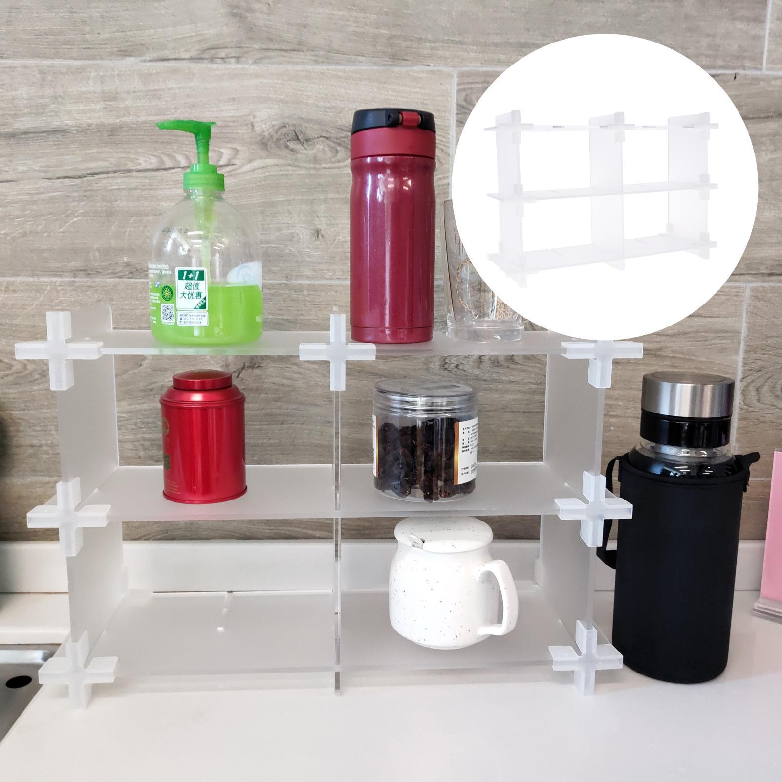 Acrylic Storage Rack Standing Shelf Bathroom Kitchen Storage Organization Matte