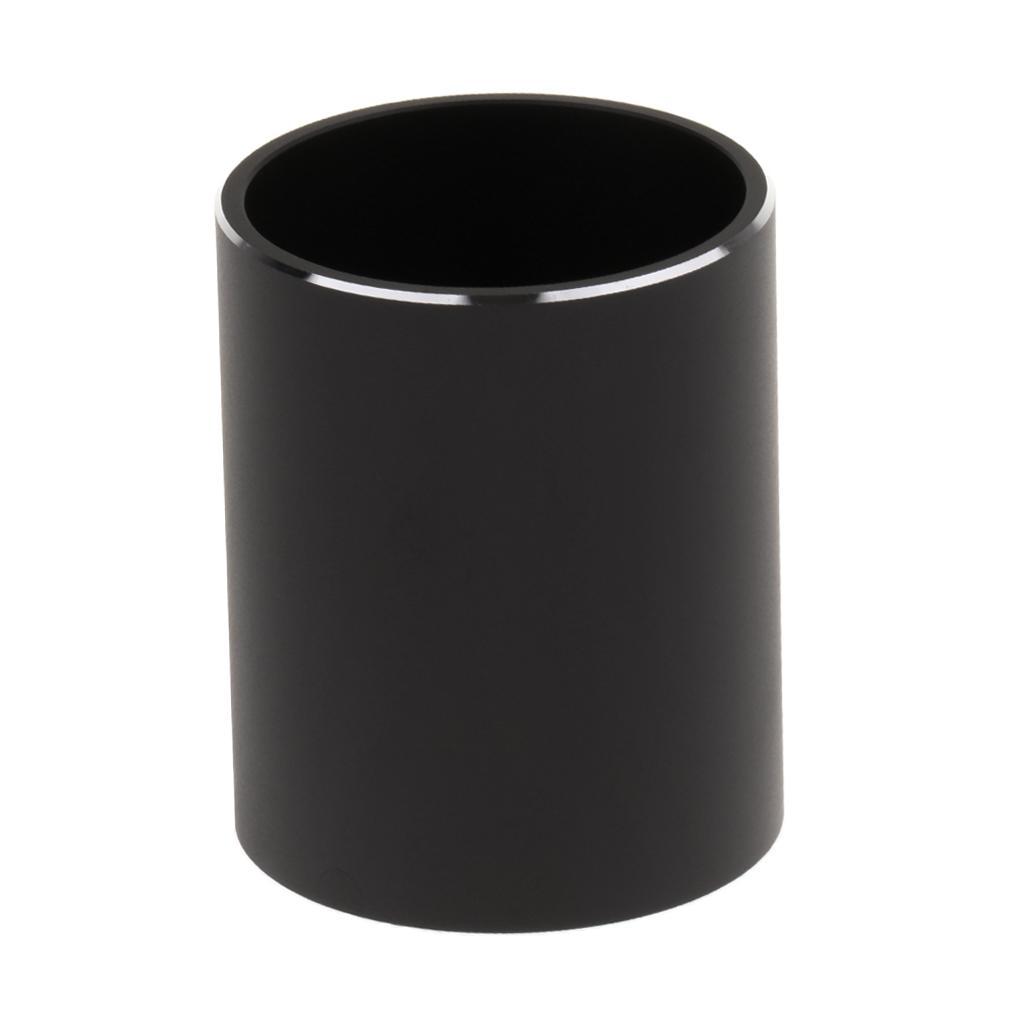 Aluminum Alloy Cylindrical Style Pen Holder Pencil Holder Container - Black