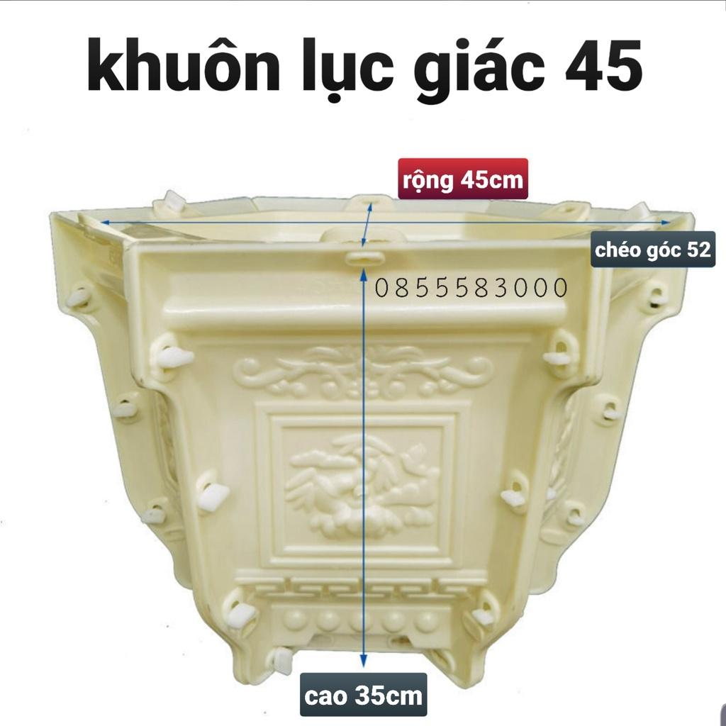 Khuôn đúc chậu cảnh lục giác 45 cm*chéo góc 52cm*Cao 35cm