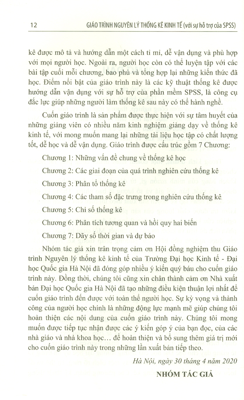 Giáo Trình Nguyên Lý Thống Kê Kinh Tế (với sự hỗ trợ của SPSS) (Tái bản lần thứ nhất)