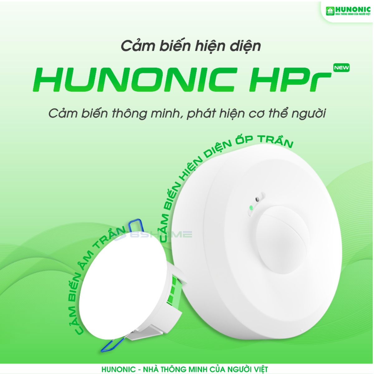 Cảm Biến Hiện Diện Ốp Trần, Âm Trần WiFi Hunonic HPR, Cảm Biến Hơi Thở, Phát Hiện Chính Xác Người, Bật Tắt Đèn Tự Động