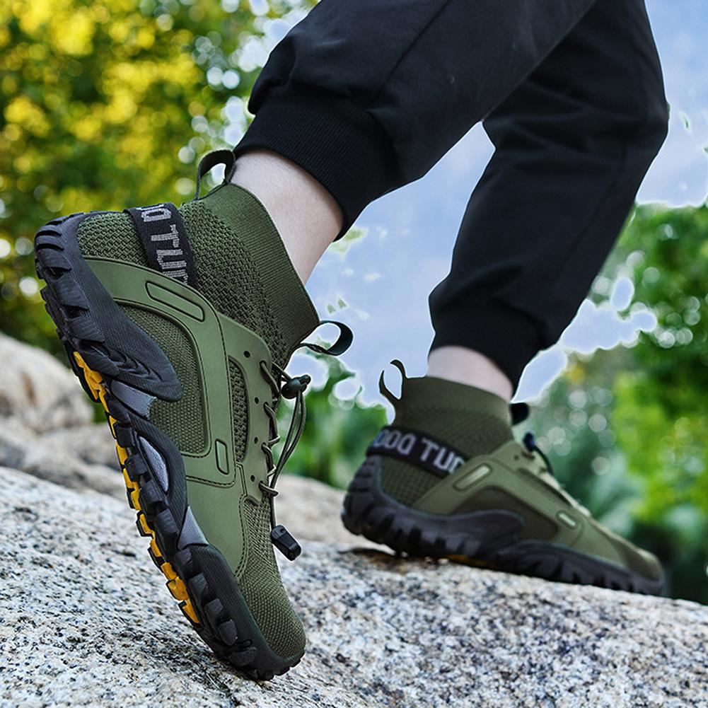 Giày leo núi leo núi chống trượt giày an toàn chống trượt dây đeo dễ dàng dễ dàng. Color: Black Shoe Size: 44