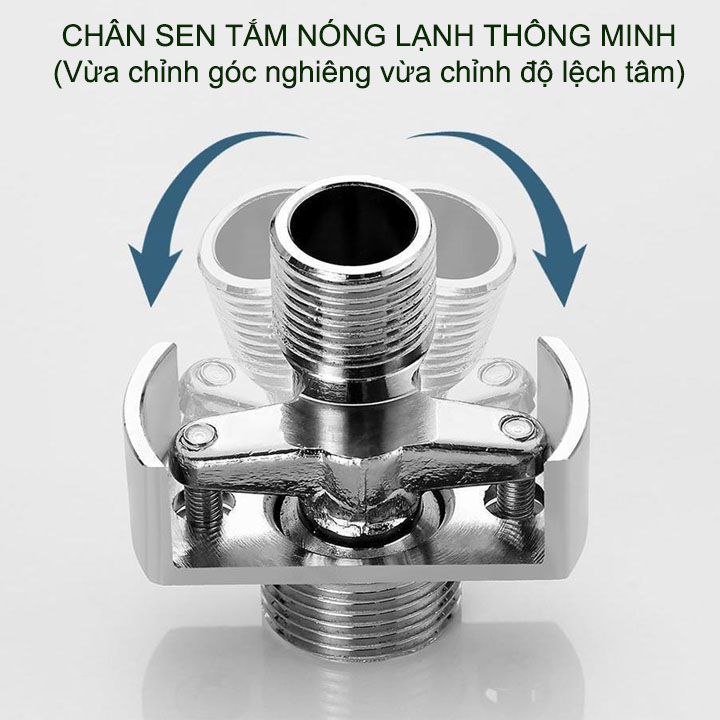 01 Phụ kiện chân sen tắm nong lạnh điều chỉnh nghiêng, lệch tâm thông minh tiện dụng