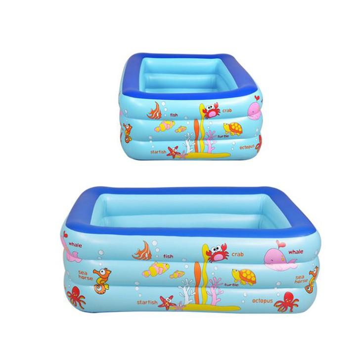 Bể bơi phao bơi bơm hơi 1m8 cho trẻ - 3 tầng loại dày