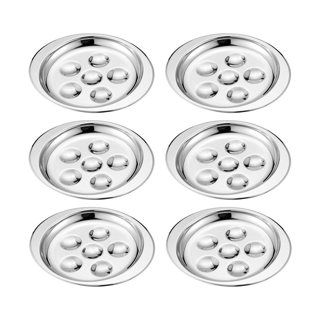 6 Pcs French Escargot Plate Platter Mushroom Snail Dish Server Tray Set