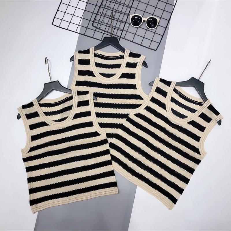 Áo ba lỗ nữ len dệt kim lỗ QC 3 màu hot hit