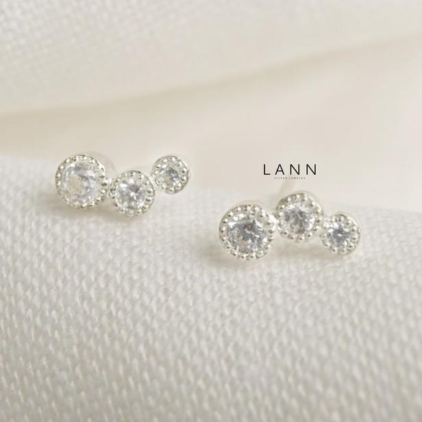 Khuyên 3 đá ổ tròn S925 LANN