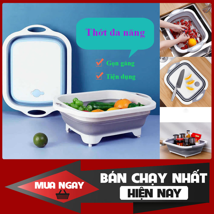 Thớt gập gọn 3 in 1 : Chậu rửa - Rổ đựng _ Thớt an toan tiện dụng cho mọi gia đình