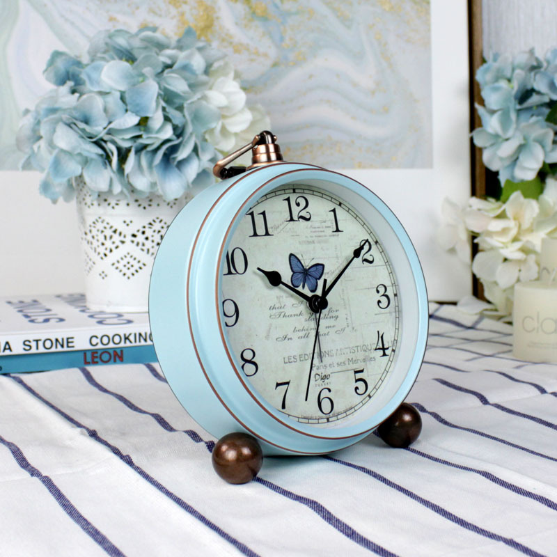 Đồng Hồ Báo Thức Vintage Blue - Cánh Bướm