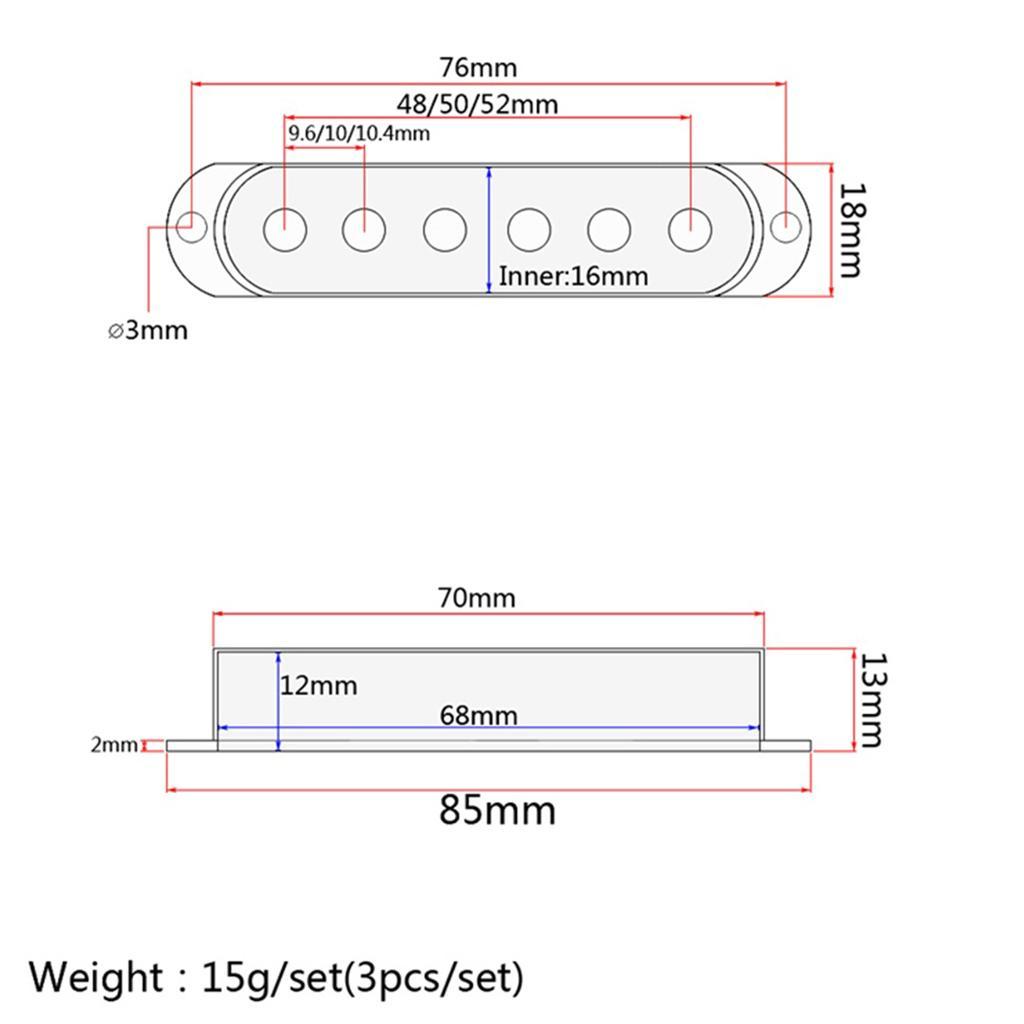 Humbucker Guitar Pickup Cover 48mm 50mm 52mm Pole Spacing