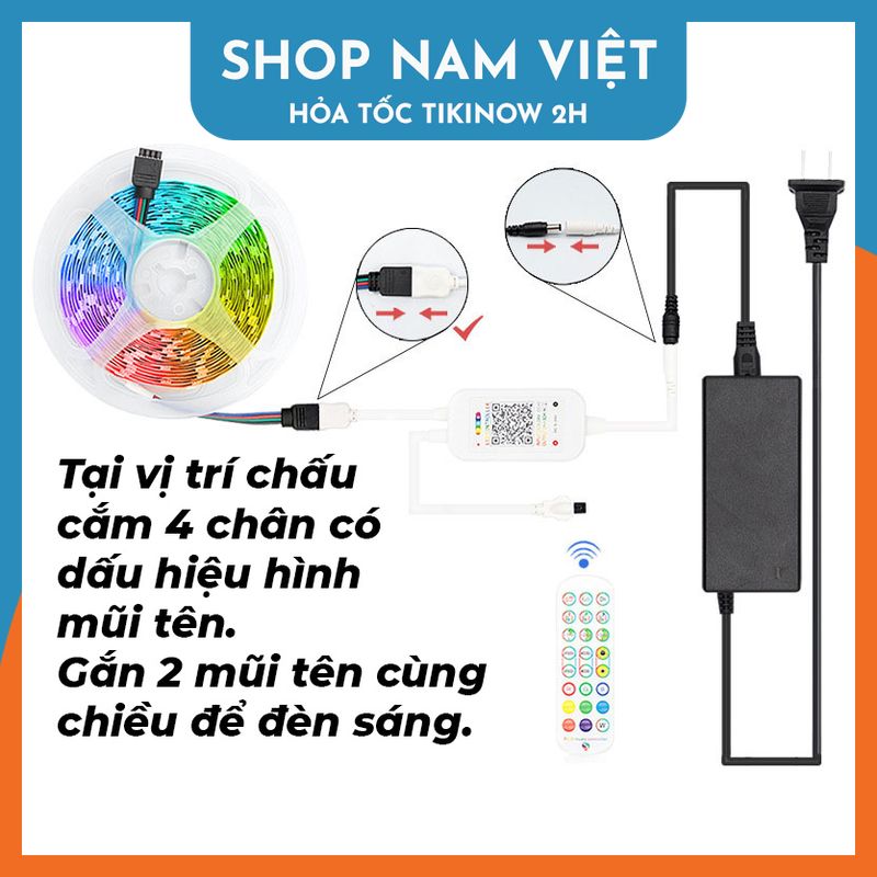 Dây Led Trang Trí NAVIVU 16 Triệu Màu Cảm Biến Nhạc, Chống Nước, Kết Nối Bluetooth Trang Trí Nhà Cửa