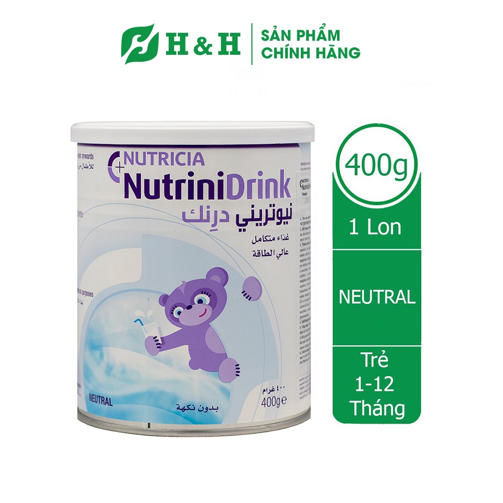 Sữa Nutrinidrink vị Vani/ vị Neutral lon 400g
