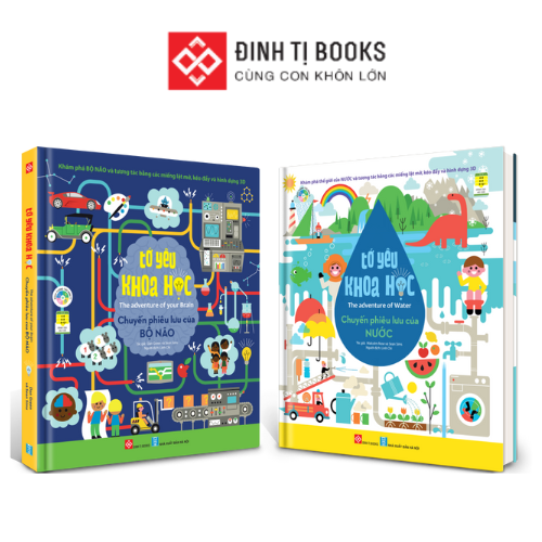 Sách – Combo 2 tập Tớ yêu khoa học cùng khám phá chuyến phưu lưu của não bộ và của nước – Đinh Tị Books – Combo 2