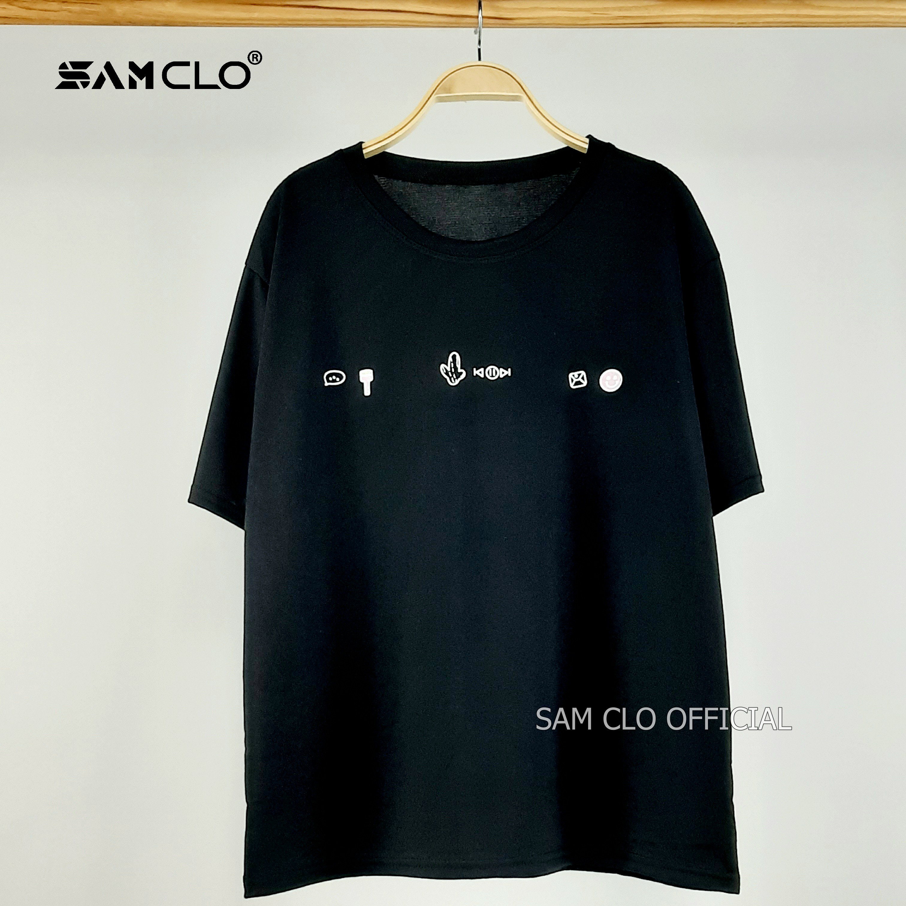 SET ĐỒ BỘ lửng mặc nhà - áo thun nữ tay lỡ + quần đùi SAM CLO freesize form rộng in XƯƠNG RỒNG ICON