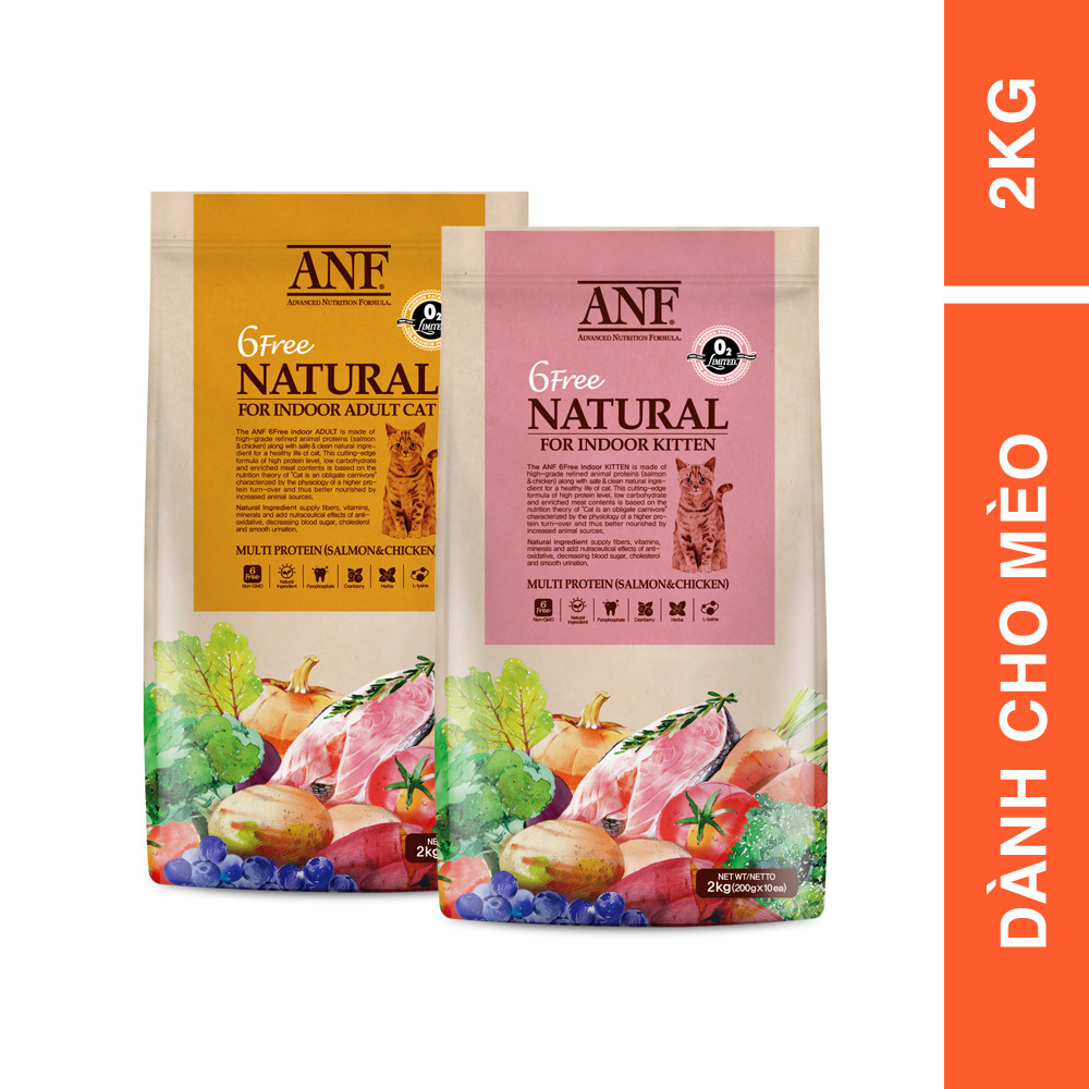 Thức ăn hạt cho mèo trưởng thành ANF 6FREE INDOOR ADULT 2KG