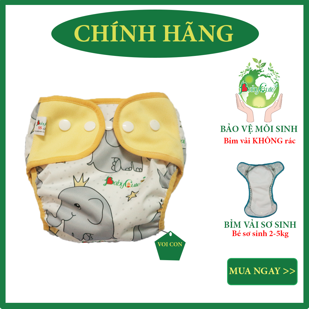 Combo 3 bộ tã vải Sơ sinh BabyCute size SS (2 - 5kg) - Giao mẫu ngẫu nhiên