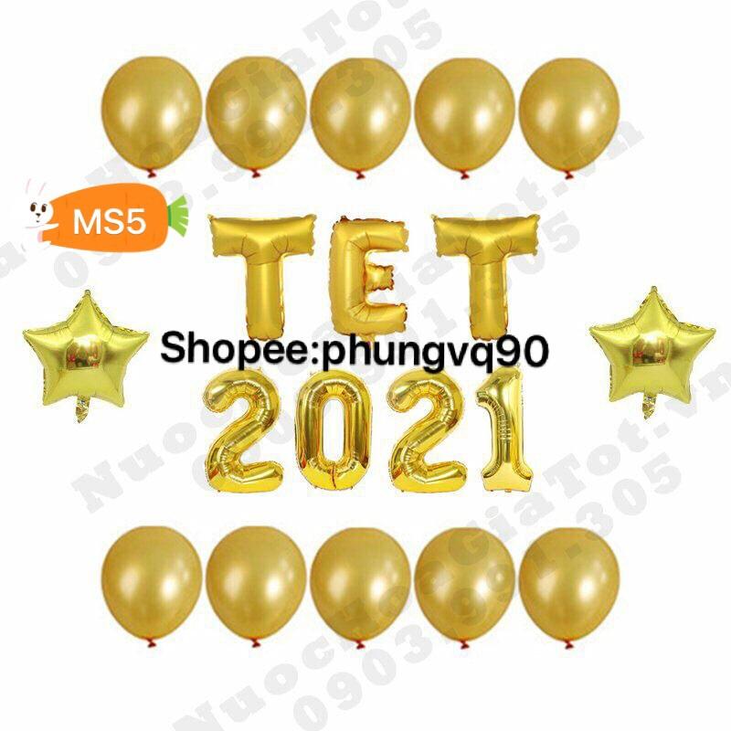 Set bóng trang trí Tết , Happy New Year 2022