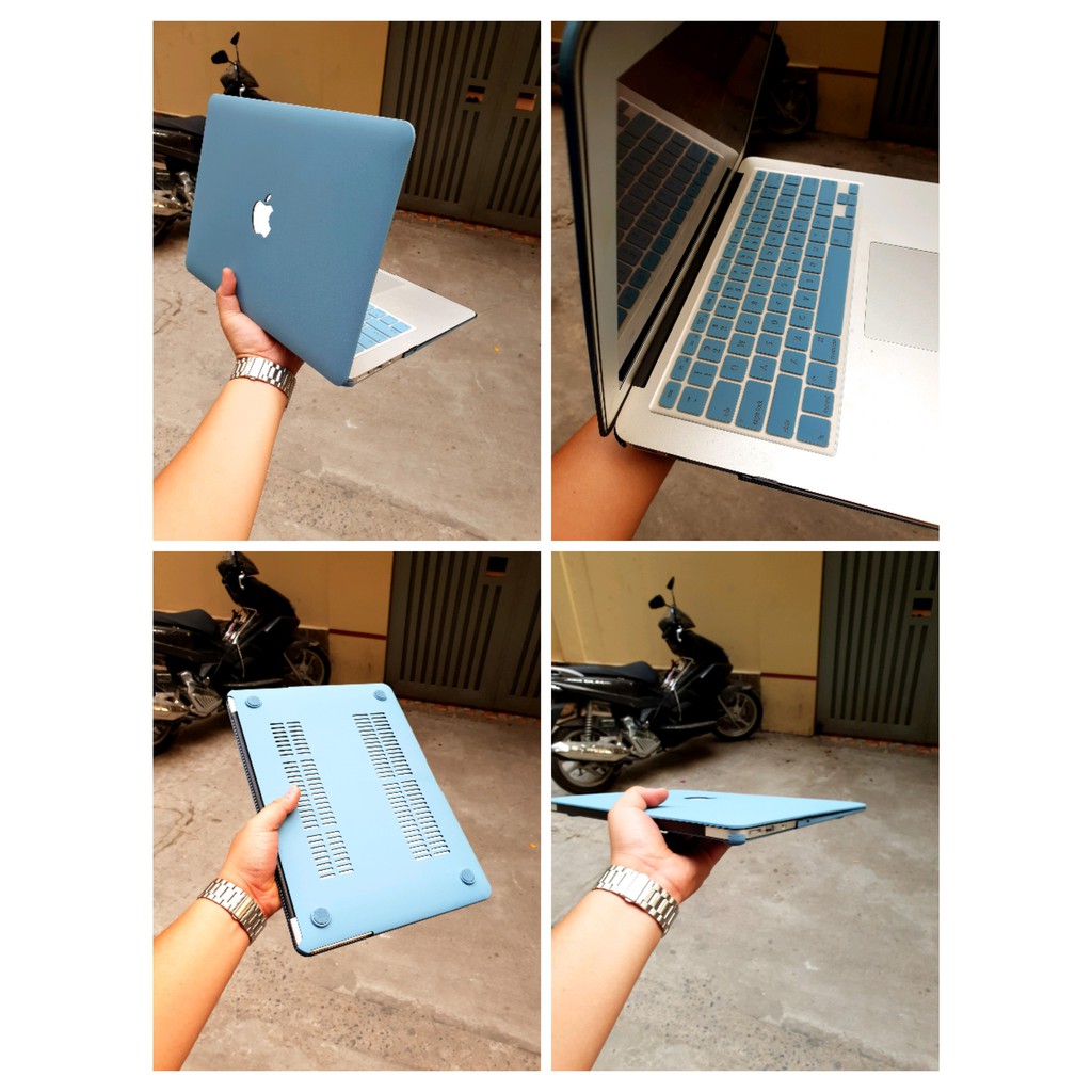 Combo ốp kèm phủ phím dành cho Macbook màu Xanh Pastel đủ dòng