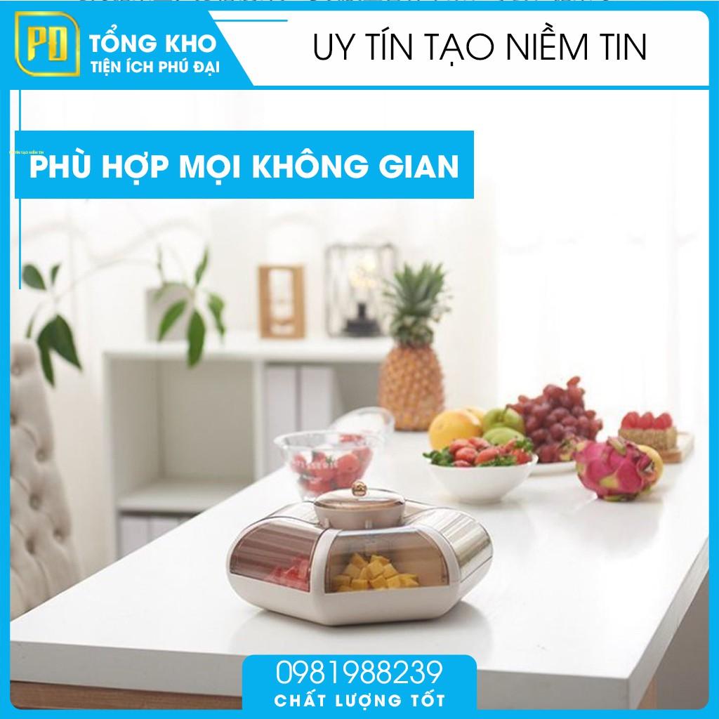 FREESHIP Khay Mứt Tết Đựng Bánh Kẹo Cao Cấp, Sang Trọng 6 Cánh Hoa Tự Bung, khay đựng bánh kẹo tết