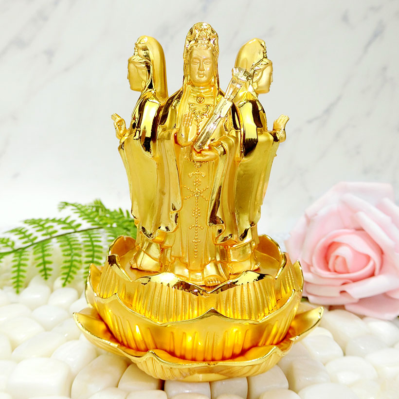 Tượng Phật Quan Âm Tứ Phương Mạ Vàng - Mang Đến Bình An - Phù Hộ Độ Trì