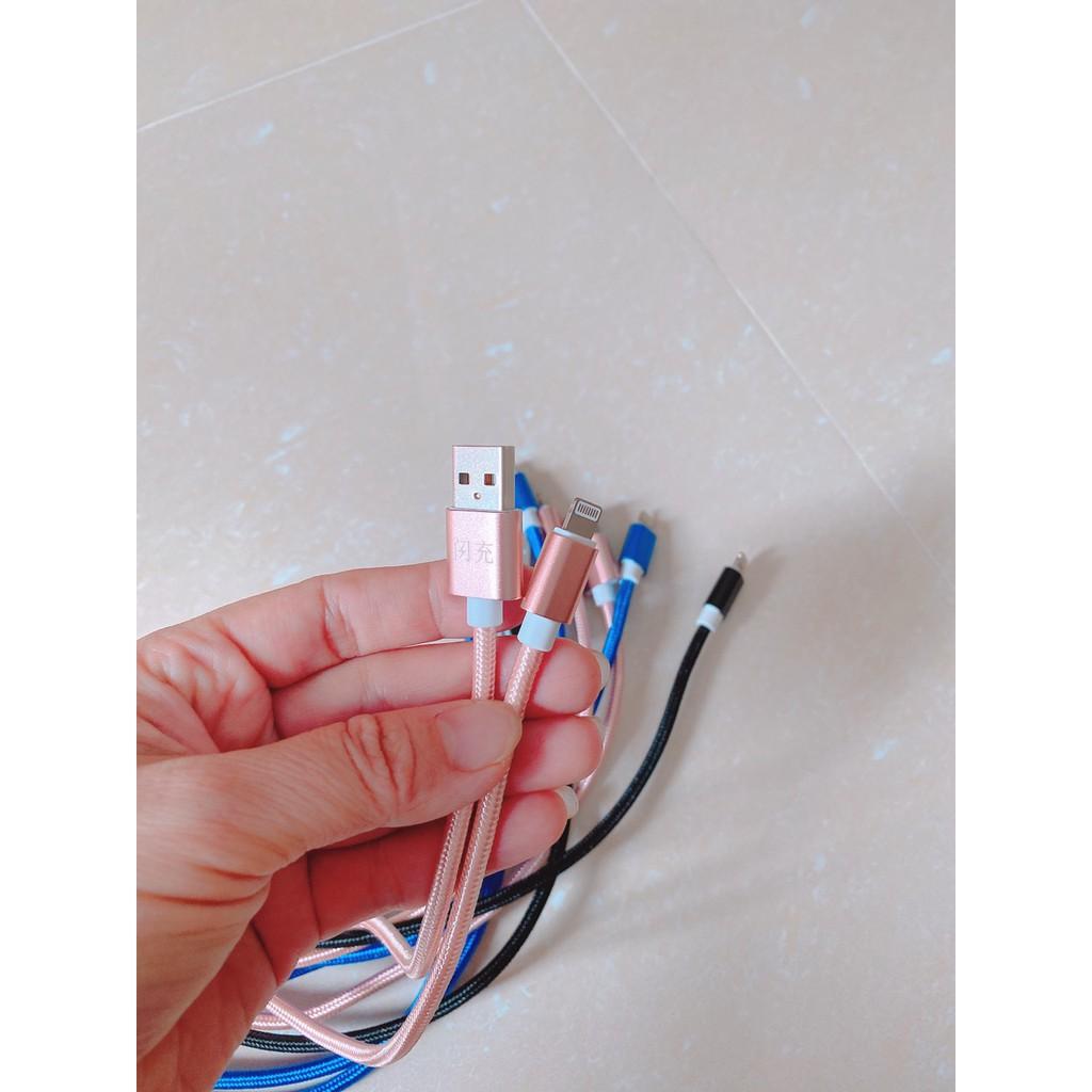 Dây sạc bọc vải dù dài 3m dành cho Iphone- Hỗ trợ sạc nhanh