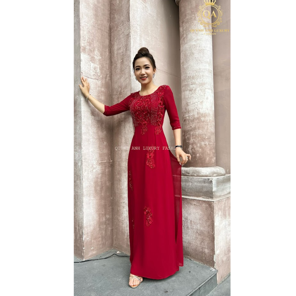 ÁO DÀI DẠ HỘI TRUNG NIÊN LUXURY SAPPHIRE DRESS