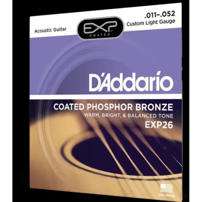 Dây đàn guitar acoustic D’Addario EXP26 Coated Phosphor Bronze + Tặng kèm Capo, pick 50K