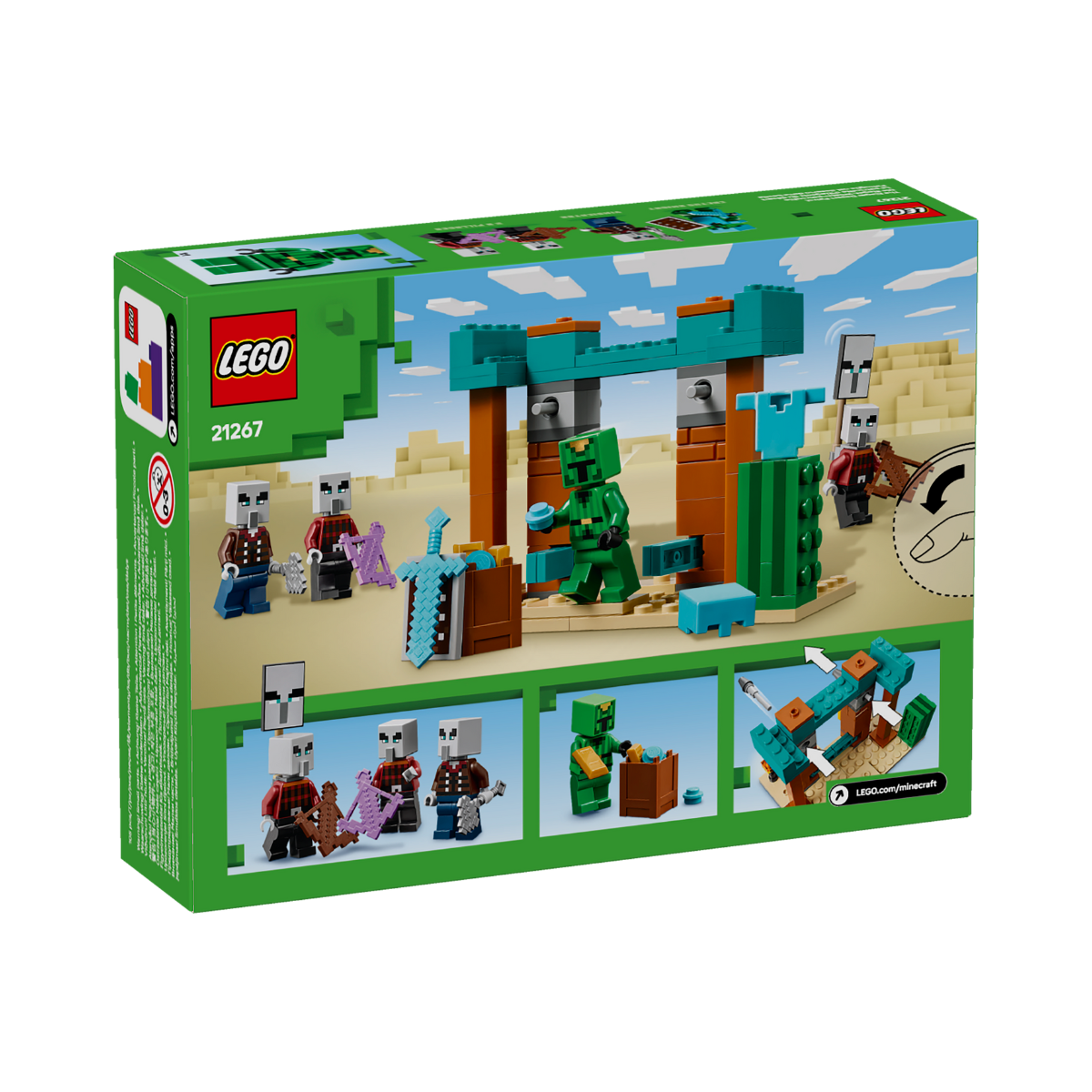 LEGO MINECRAFT 21267 Đồ Chơi Lắp Ráp Đội Tuần Tra Sa Mạc Illager (105 chi tiết)