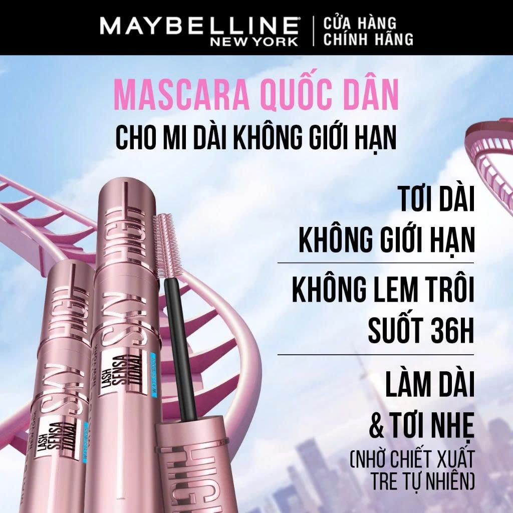 Mascara Sky High Chuốt Mi Tơi Dài Mi Lash Sensational Maybelline New York Waterproof 6ml