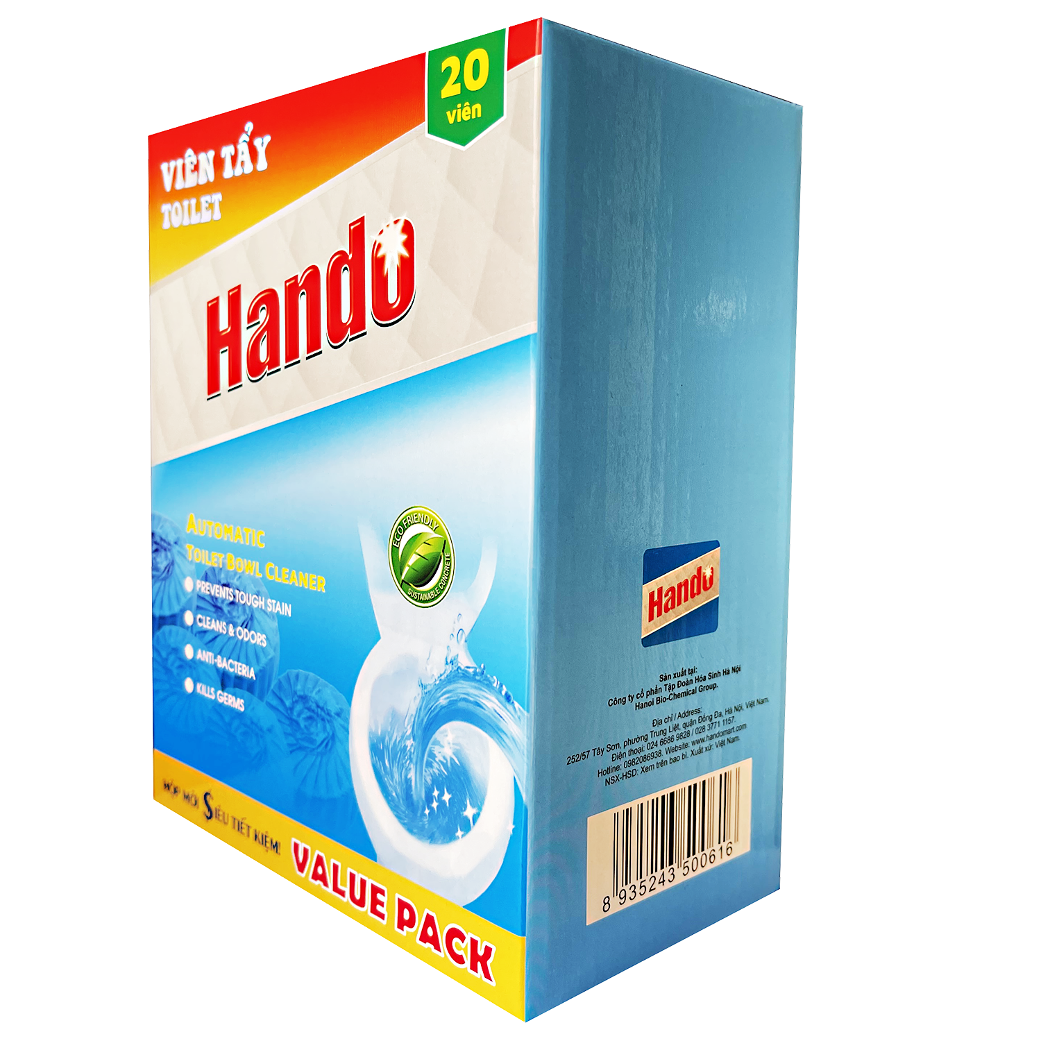 Viên tẩy xanh toilet Hando 20 viên Value Pack