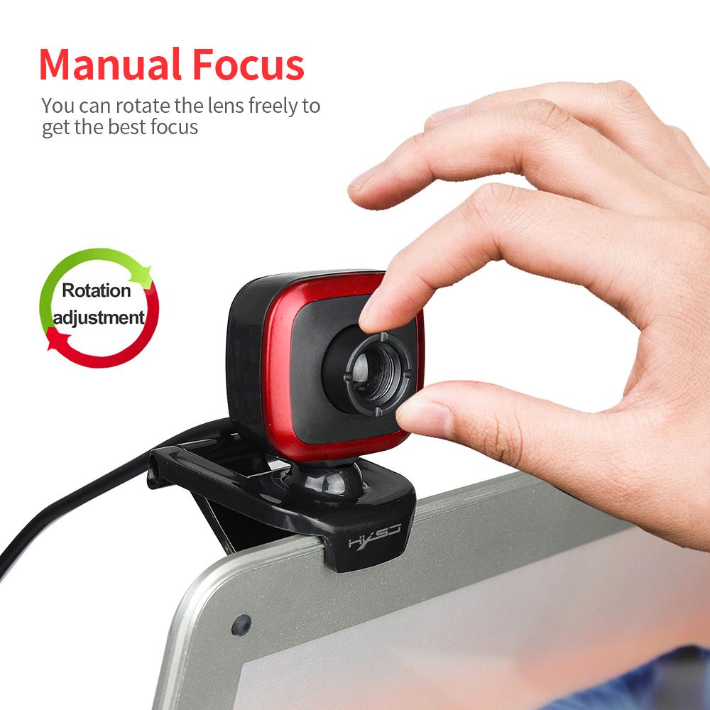 HXSJ A849 USB Web Camera 480P Computer Camera Manual Focus Webcam with Sound-absorbing Microphone for PC Laptop