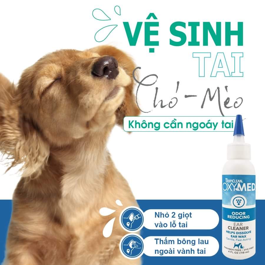 Nước vệ sinh tai cho chó mèo